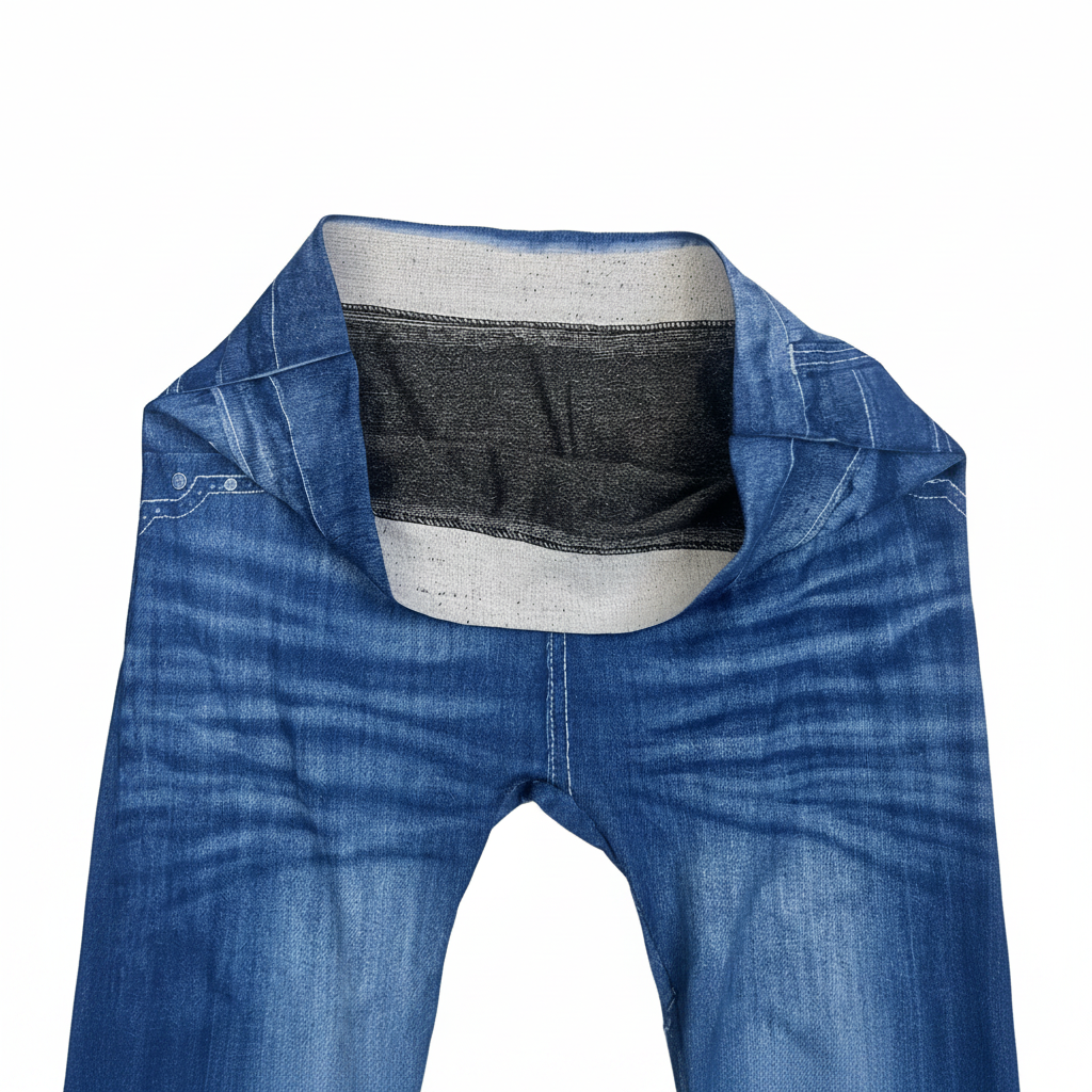 Kids' Blue Denim-Print Stretch Jeggings