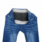 Kids' Blue Denim-Print Stretch Jeggings