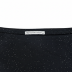 Women's Black Sparkly Short Sleeve Knit Top