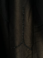 Elegant Black Beaded Polyester Abaya
