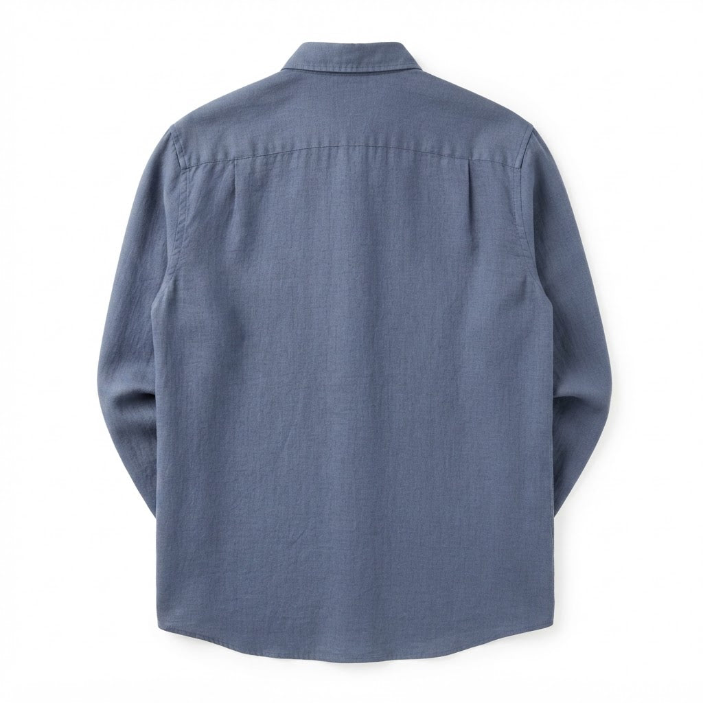 Women's Navy navy Oversized Linen Blend Button-Down Shirt