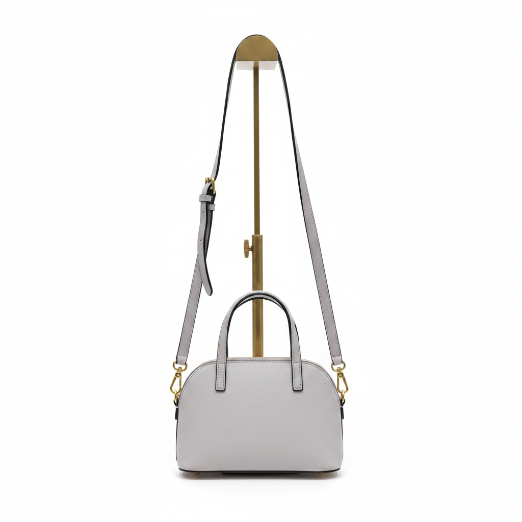 Tory Burch Light Gray Saffiano Leather Mini Dome Satchel