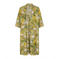 SHEIN Women's Yellow Tropical Floral Long Robe Kimono Abaya