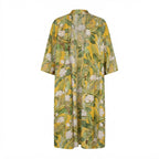 SHEIN Women's Yellow Tropical Floral Long Robe Kimono Abaya