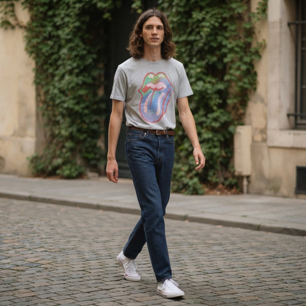 Springfield Heather Grey Rolling Stones Tie-Dye Graphic T-Sh