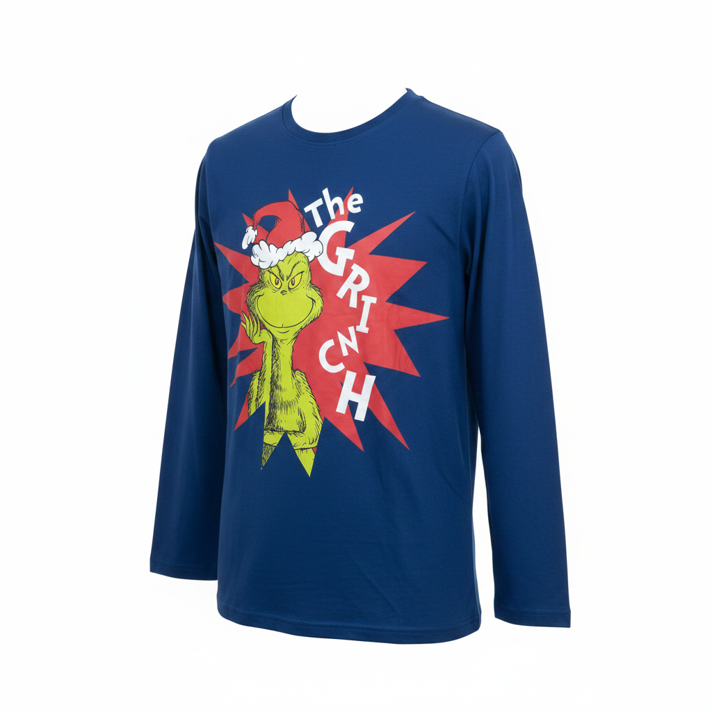 The Grinch Blue Long Sleeve Graphic T-Shirt Men's XL