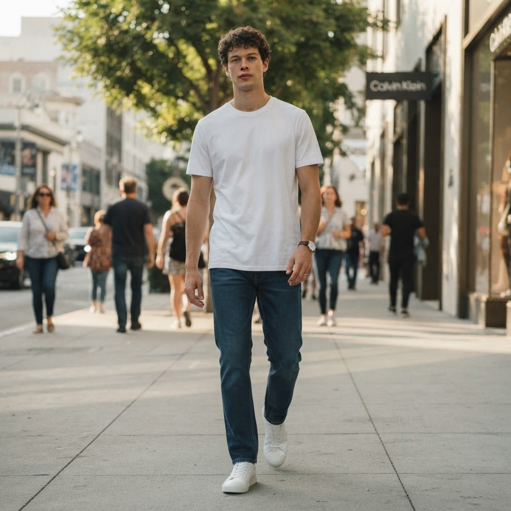Calvin Klein White Crew Neck Cotton Jersey T-Shirt Regular F