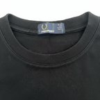 FRED PERRY Men's Black Crew Neck T-Shirt with White Chest St