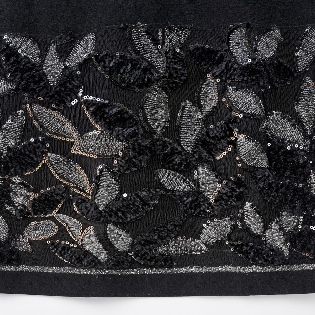 Elegant Black Embroidered Sequin Abaya