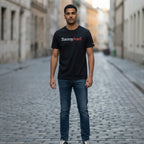 Tommy Jeans Black Tommy Jeans Crew-Neck T-Shirt with Bicolou