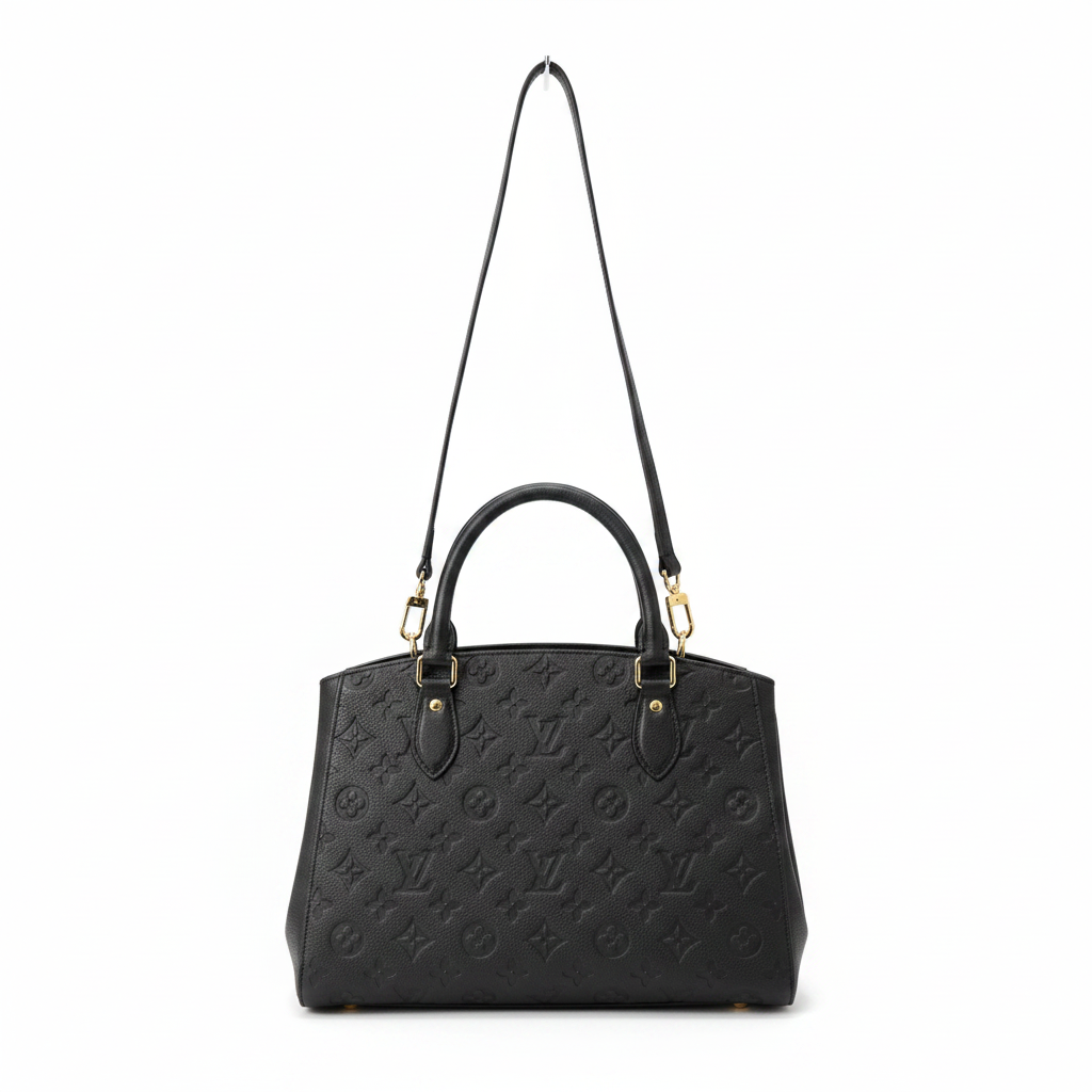 Louis Vuitton Women's Black Embossed Monogram Leather Tote B