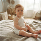 SHEIN White Ribbed Spaghetti Strap Baby Short Romper