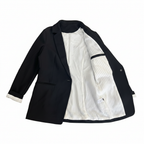Women's Tailored Black Single-Button Blazer