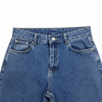 H&M High Waisted Wide Leg Blue Denim Jeans