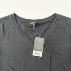 Women's Charcoal V-Neck Relaxed Fit T-Shirt