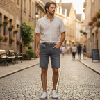 LIVERGY Men's Grey Denim Bermuda Shorts