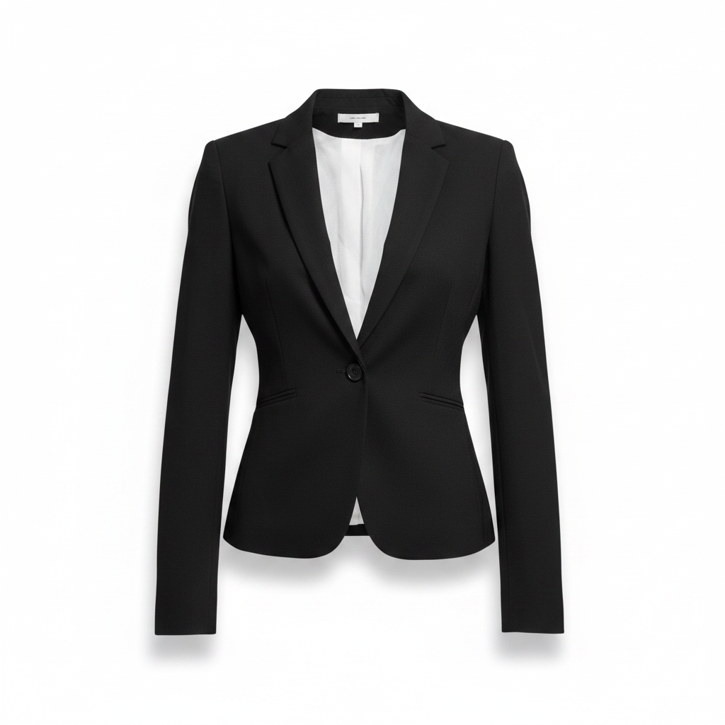 Tom Tailor Women's Black Single-Button Tailored Blazer