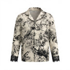 Women's off-white & White Abstract Print Pajama Shirt