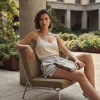 Light Grey Marl Jersey Shorts with Drawstring Waist