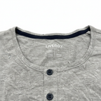 Livergy Men's Grey Long Sleeve Henley Shirt