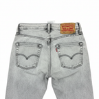 Levi's Women's Light Grey Acid Wash Raw Hem Jeans