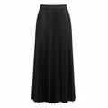 Women's Elegant Black Pleated Midi Skirt