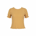 Esmara Women's Mustard Yellow Striped Cotton Crop Top