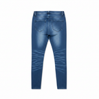 Kids' Blue Denim-Print Stretch Jeggings