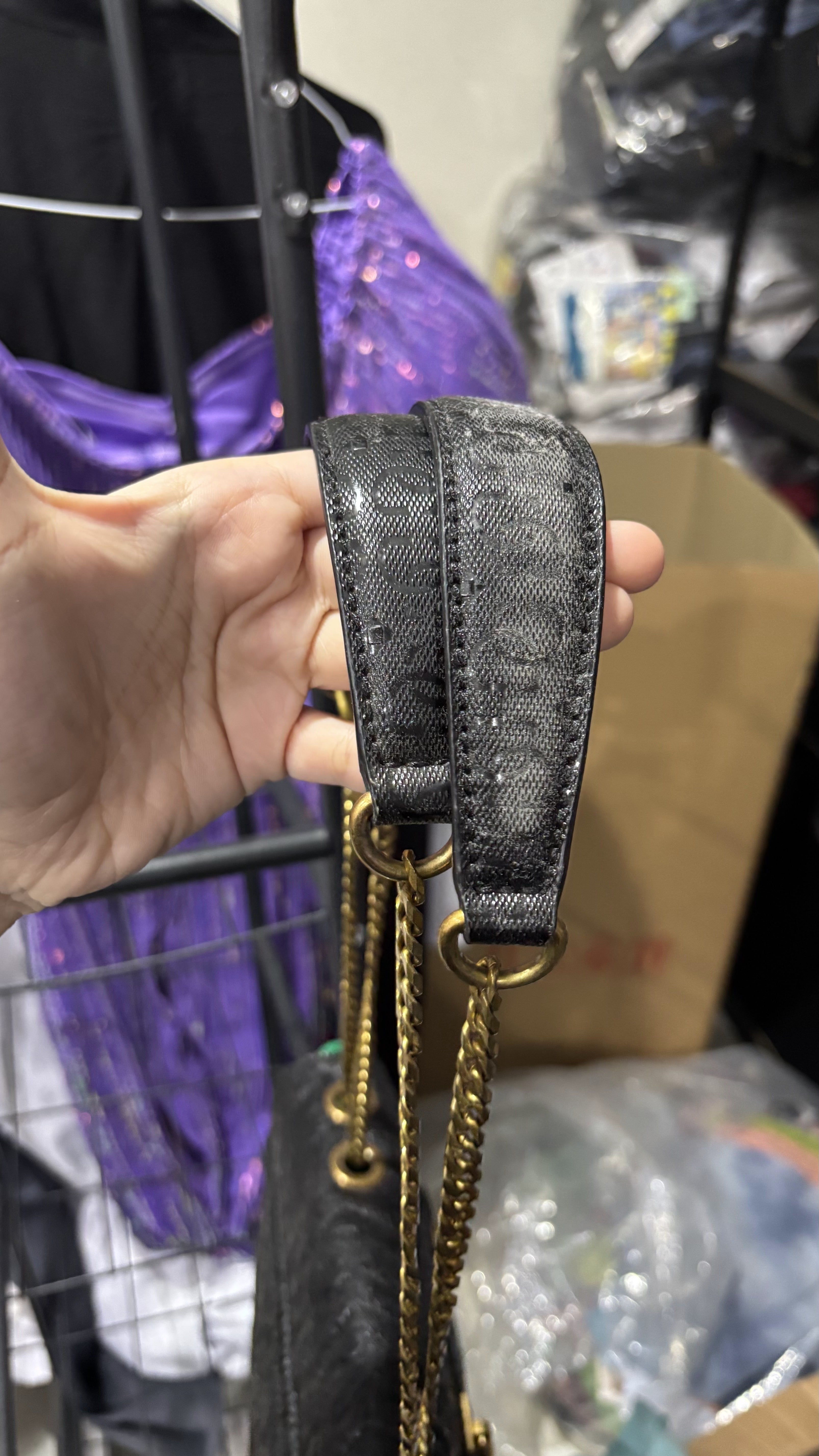 GUESS Guess Black Embossed Logo Flap Shoulder Bag