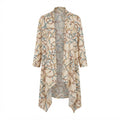 SHEIN Women's Beige Longline Chain Print Open-Front Cardigan