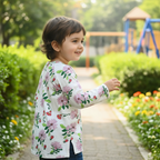 BONDS Kids White Floral Long Sleeve Cotton Top