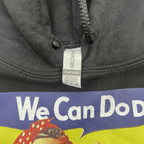 Black Rosie the Riveter We Can Do It Graphic Hoodie
