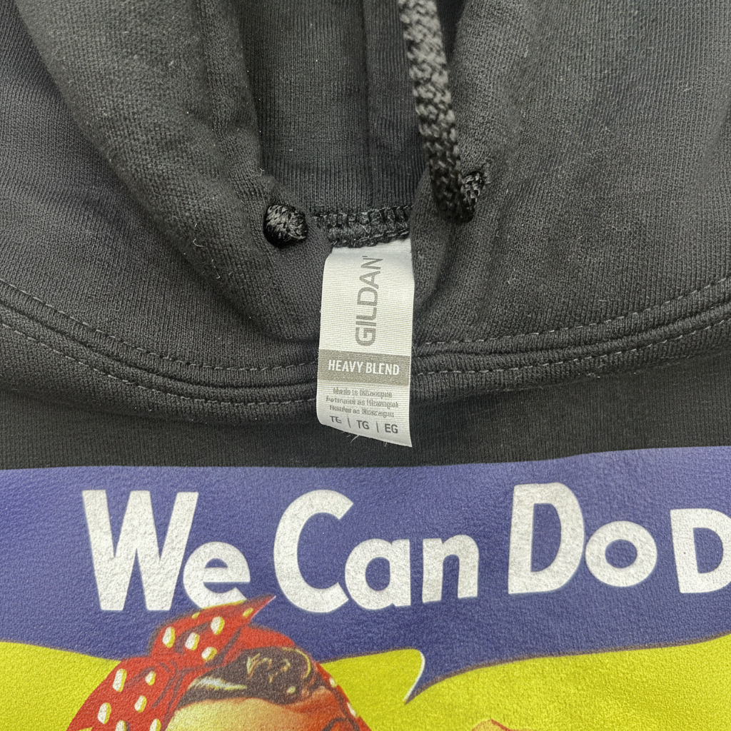 Black Rosie the Riveter We Can Do It Graphic Hoodie