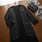 Black Embellished Long-Sleeve Formal Abaya Dress