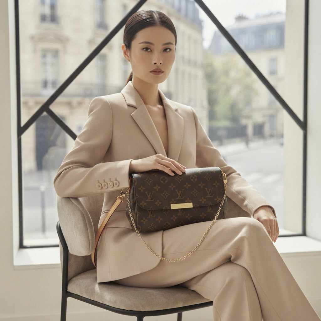 LOUIS VUITTON PARIS Brown Monogram Coated Canvas Crossbody B