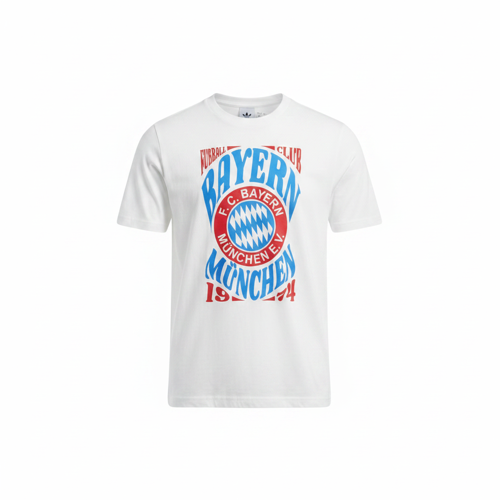Adidas Bayern München Men's Graphic T-Shirt - White