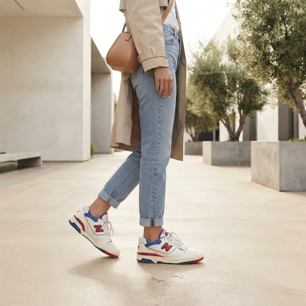 New Balance 550 White Blue Red Sneakers