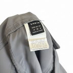 SHEIN Women's Grey High-Waisted Pleated Tapered Trousers