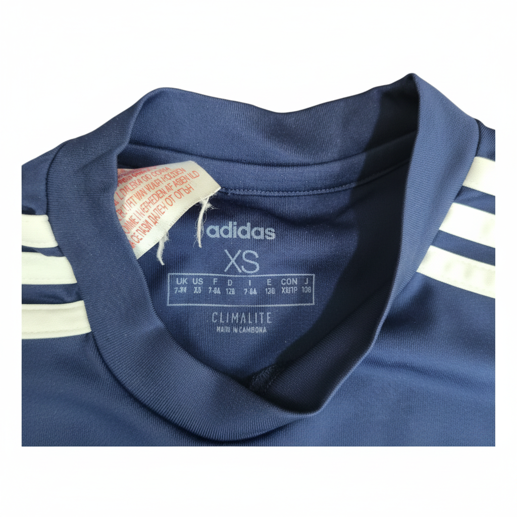 Adidas Kids Navy Blue Climalite Three Stripe T-Shirt XS