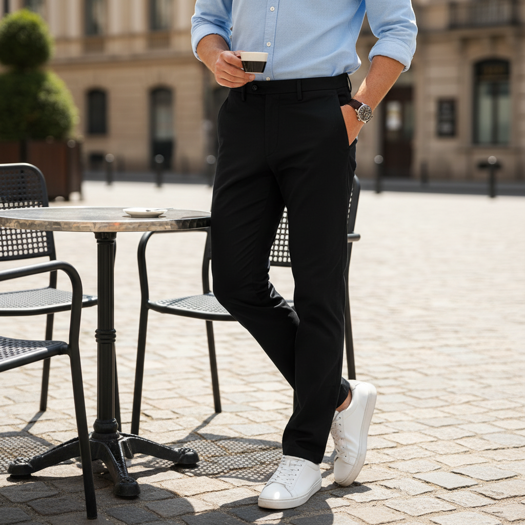 Uniqlo Men's Black Slim Fit Cotton Chino Trousers