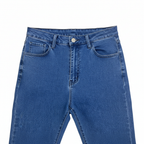 High-Waisted Blue Flared Denim Jeans - Unisex