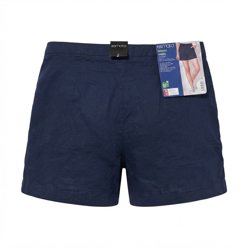 Women's Navy navy Pleated High-Waist Summer Shorts