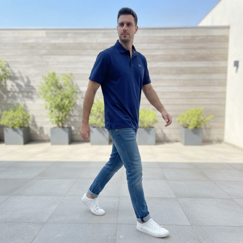 Under Armour Royal Navy Blue Loose Fit Performance Polo Shir