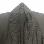 Haya Abaya Black Lace Trim Open Front Long Cardigan