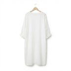 Women's White Textuwhite Long Open-Front Kimono Abaya