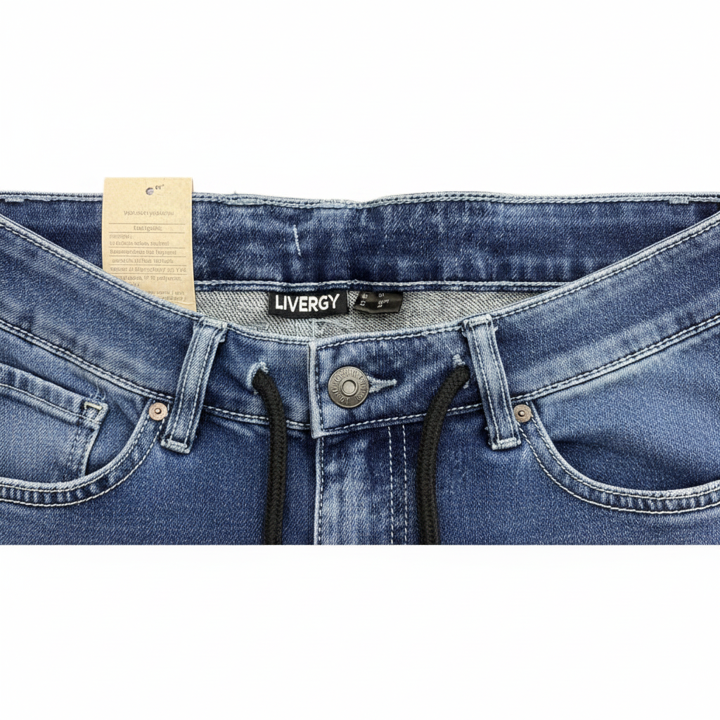 Men's Livergy Blue Acid Wash Denim Cargo Joggers