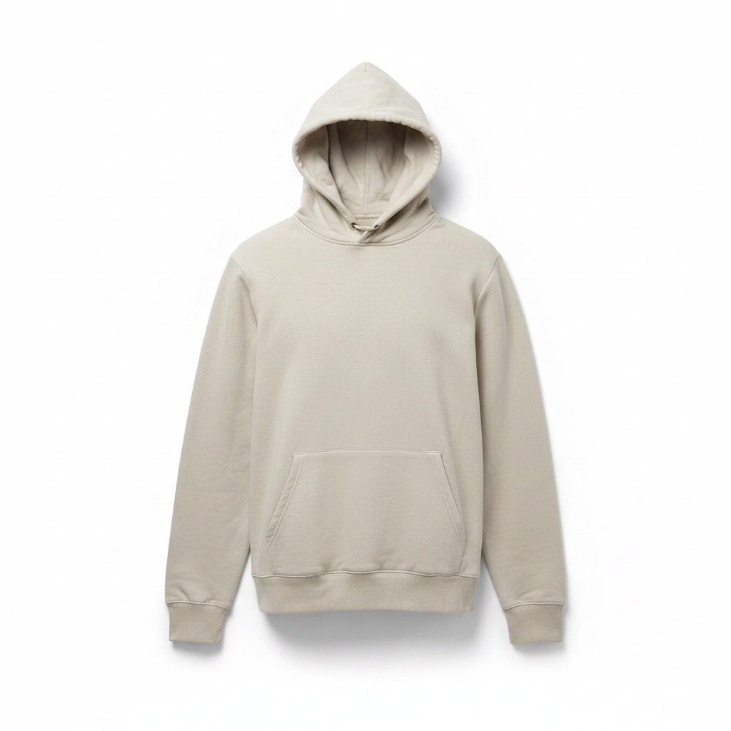 Men's Beige Pullover Hoodie Streetwear Sweatshirt