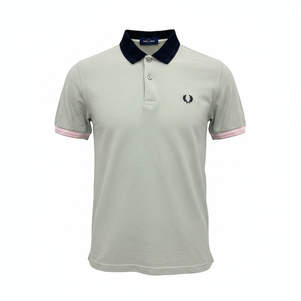 Fred Perry Men's Pique Polo Shirt - Sage & Pink