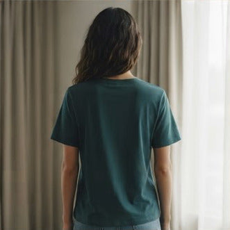 Deep Teal Relaxed Fit Boxy Crewneck T-Shirt