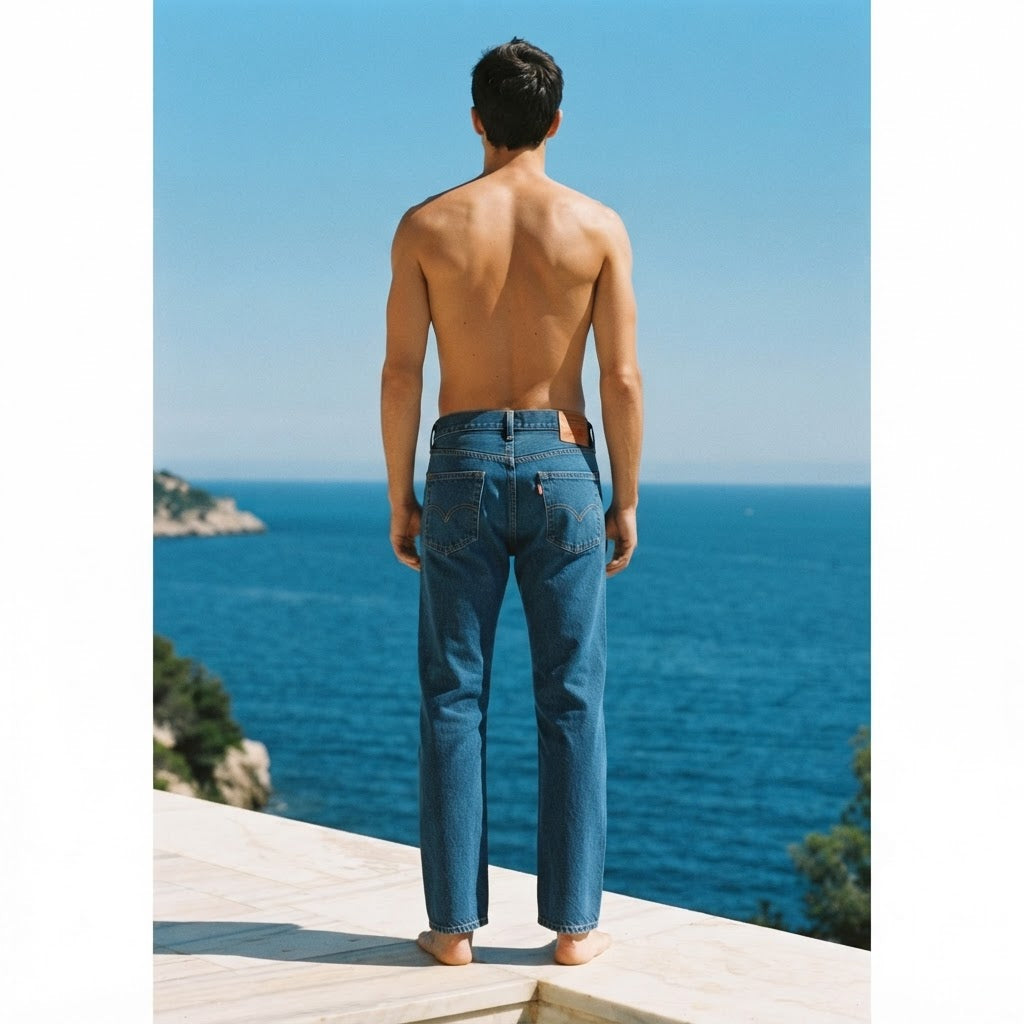 Levi's Levi's Indigo Blue Straight Leg Button Fly Jeans